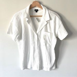 NWT Gap White Short Sleeve Button Down Shirt